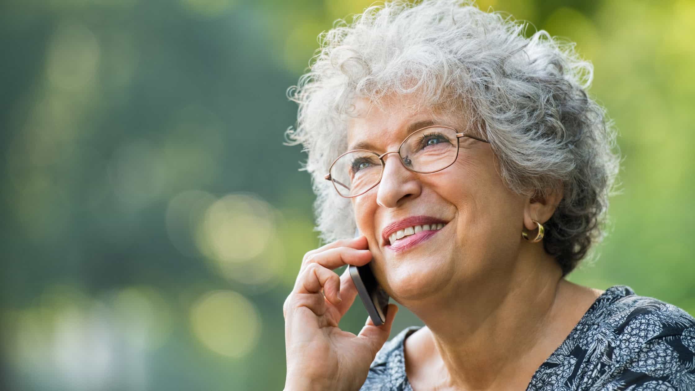 Older women talking on a cell phone