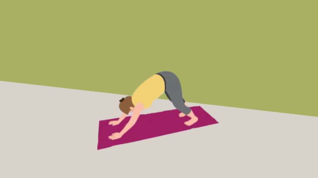 Downward facing dog yoga pose