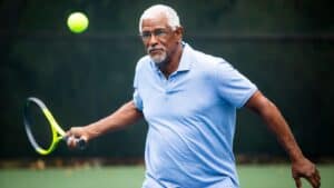 Older man staying physically active