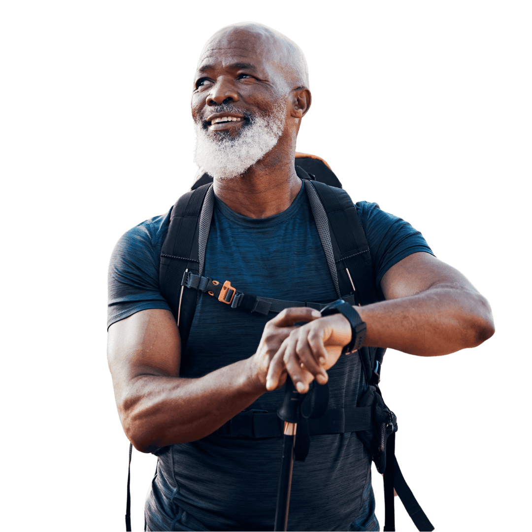 Fit man wearing On the Go Smartwatch Fit man wearing On the Go Smartwatch