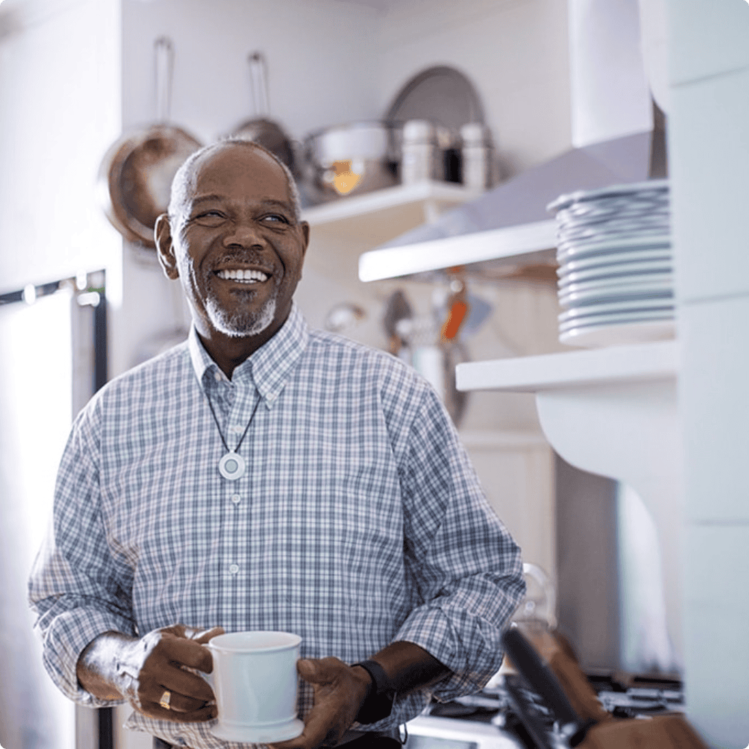 Independent Man Wearing Lifeline HomeSafe