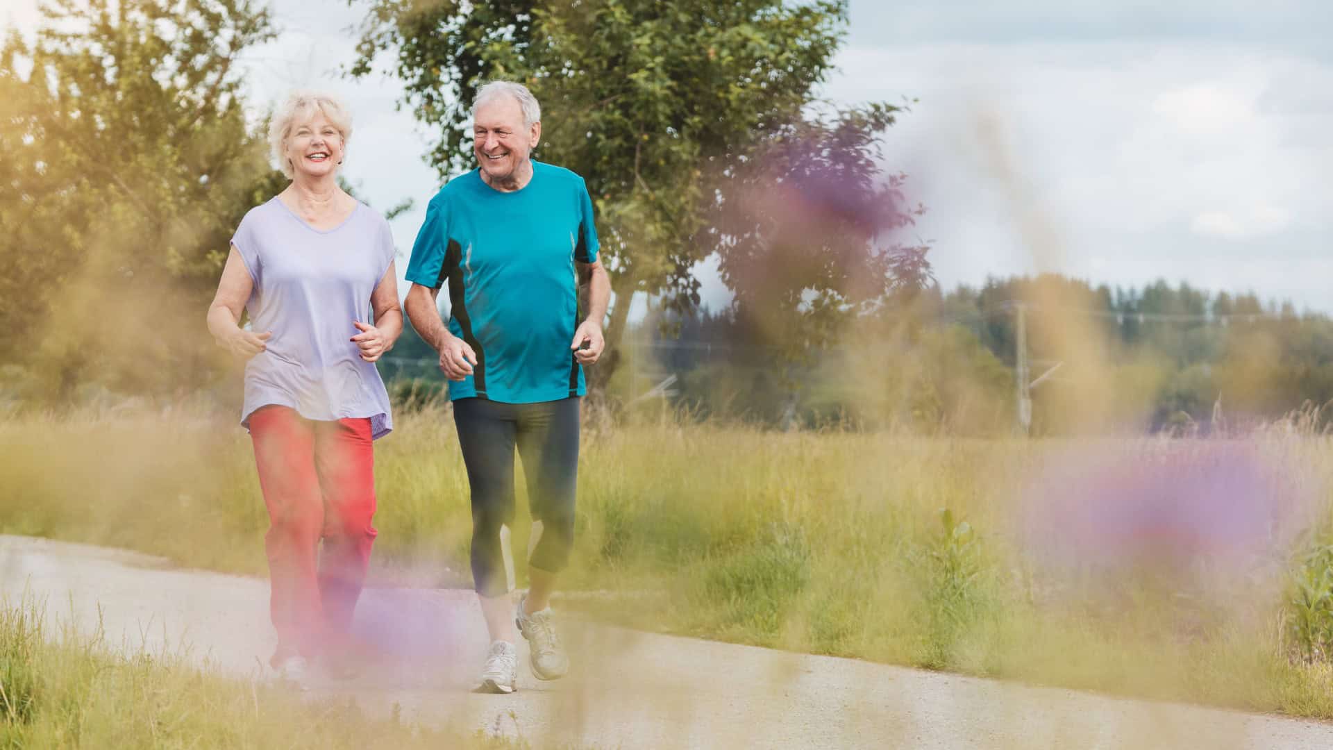 Older couple exercising