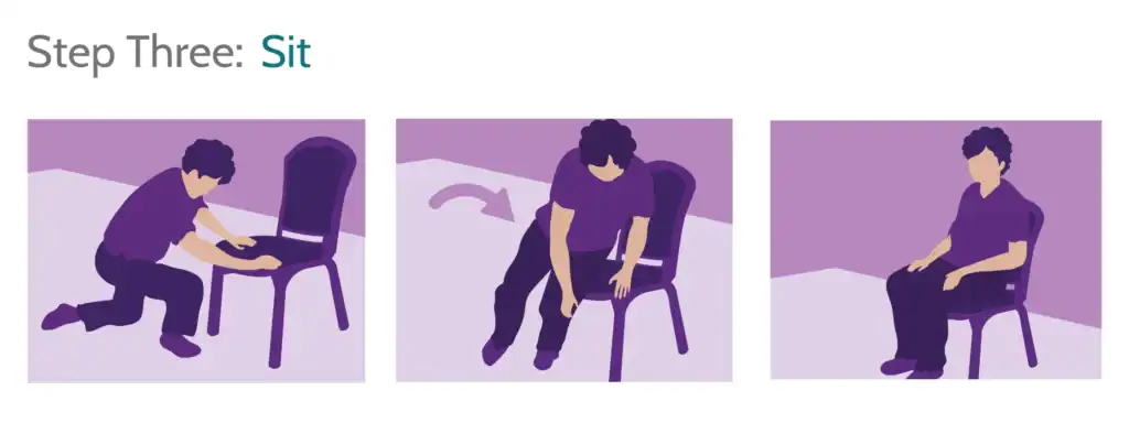 Getting Up from fall Lifeline graphic - Sit