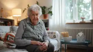 Older women sitting alone at home